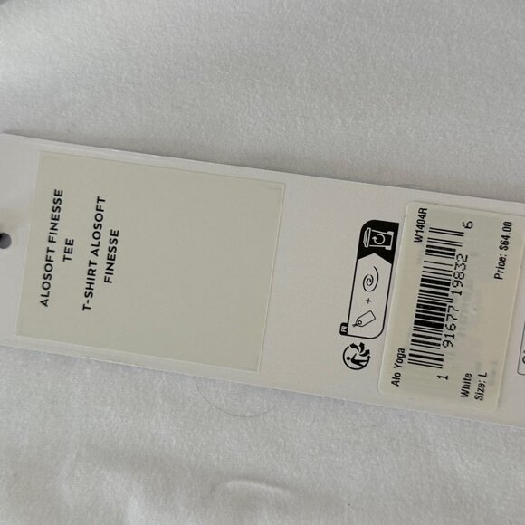 Alosoft Finesse Tee in WHITE size LARGE NEW WITH TAGS NWT - Picture 2 of 6